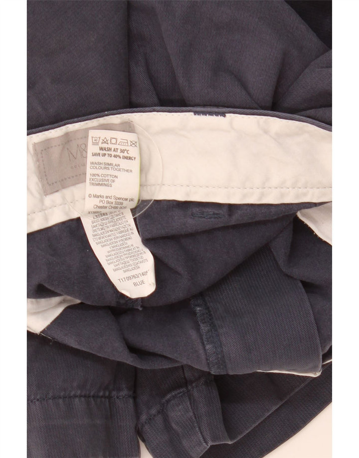 MARKS & SPENCER Chino Shorts til mænd W40 XL Blå Bomuld