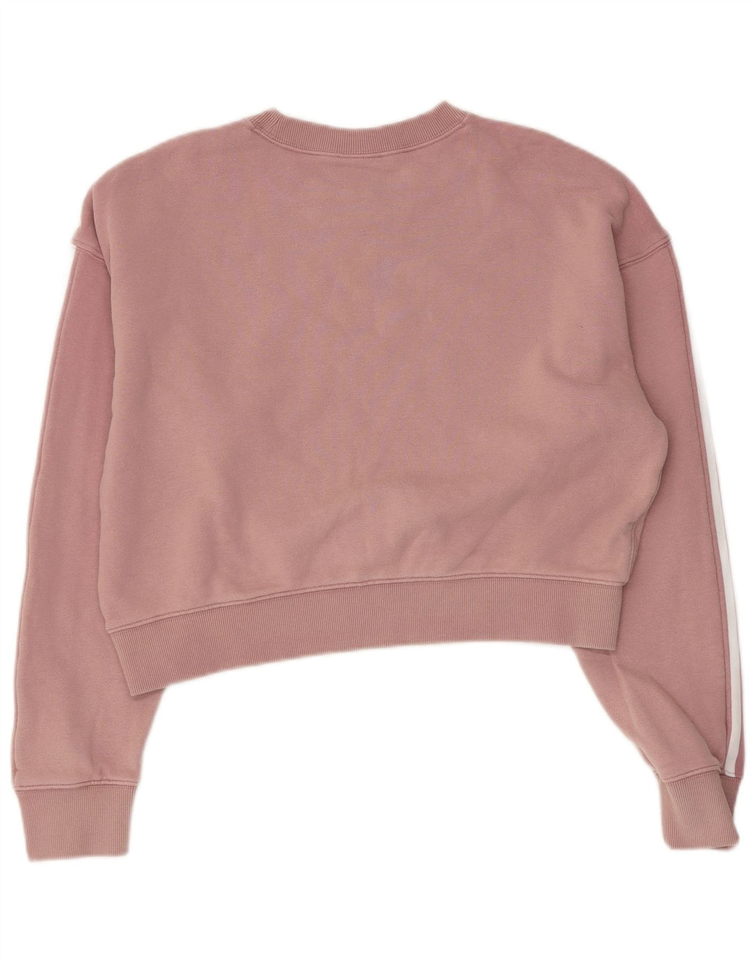 ADIDAS Womens Crop Oversized Sweatshirt Jumper UK 10 Small Pink Bomuld