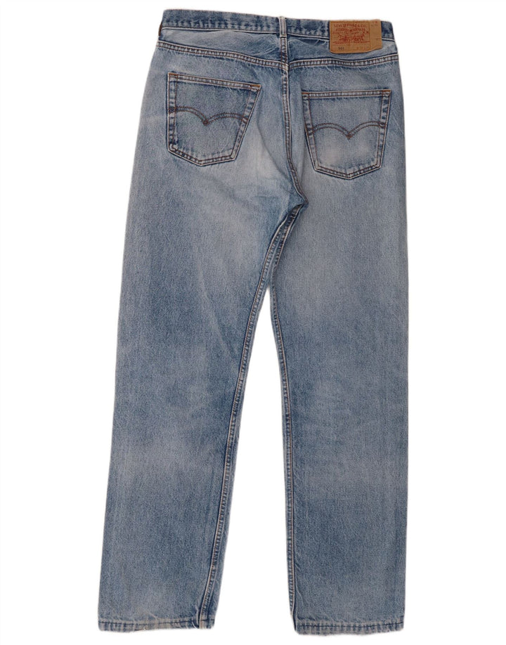 Levi's Herre 501 Distressed Straight Jeans W36 L32 Blå Bomuld