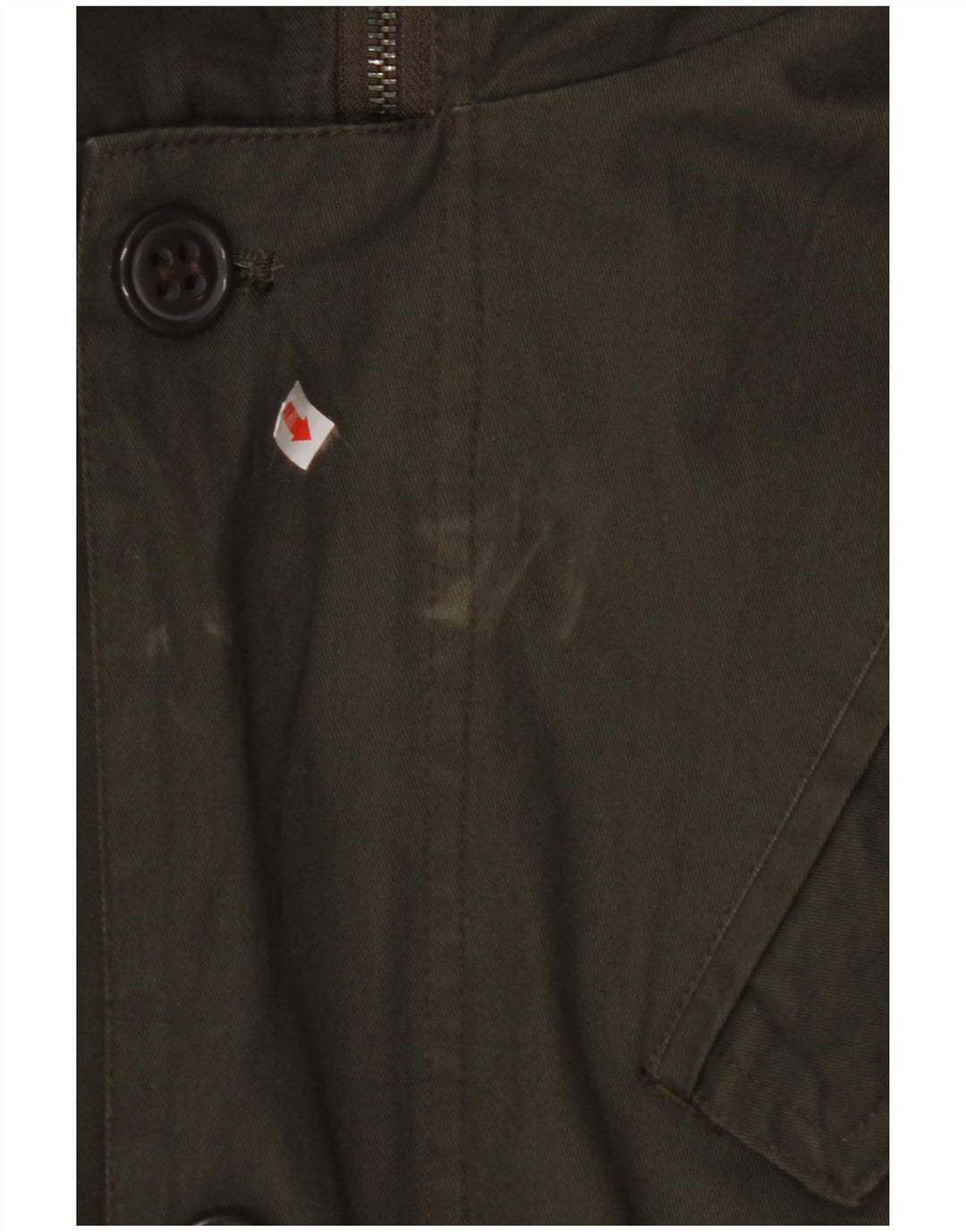 VINTAGE Herre Hooded Parka Jacket UK 40 Stor Khaki Bomuld