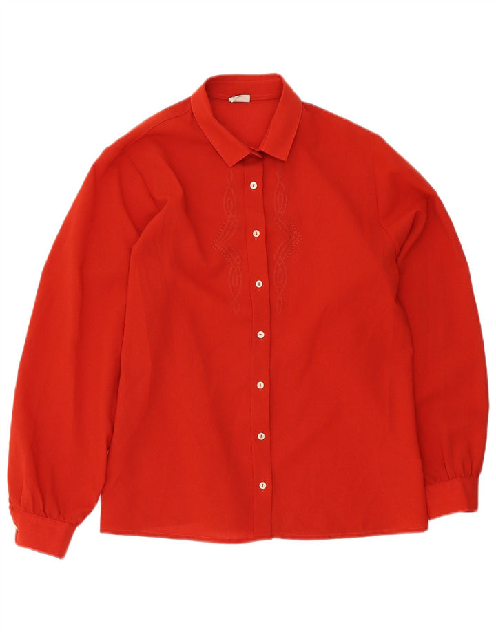 Primavera Firenze Oversized skjortebluse til kvinder US 4 Lille rød polyester