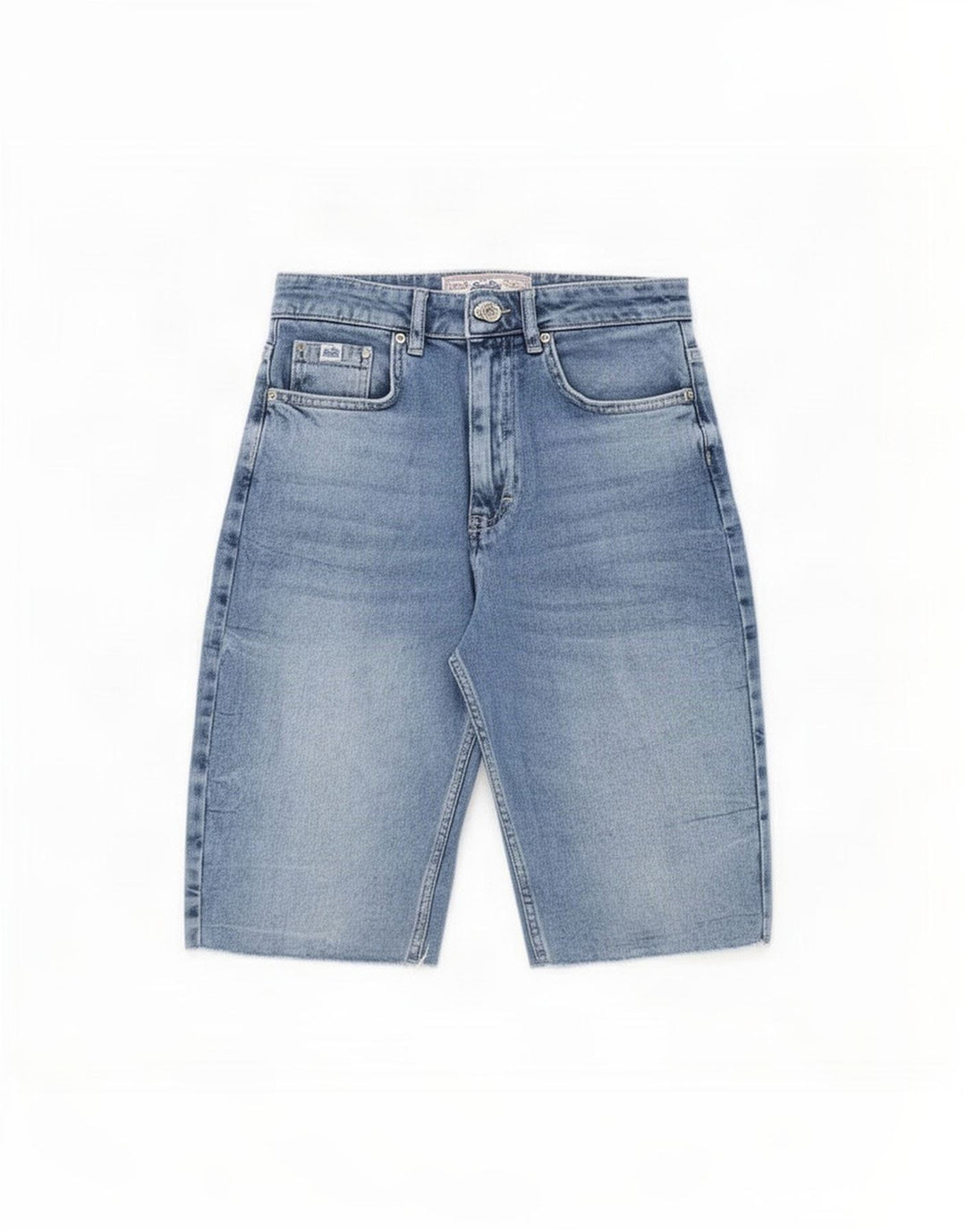 Superdry denimshorts til kvinder W28 mellemblå bomuld
