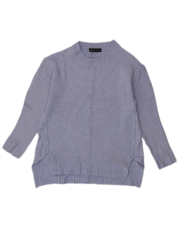 Marks & Spencer Dame sweater med rund hals DK 10 Lille blå akryl
