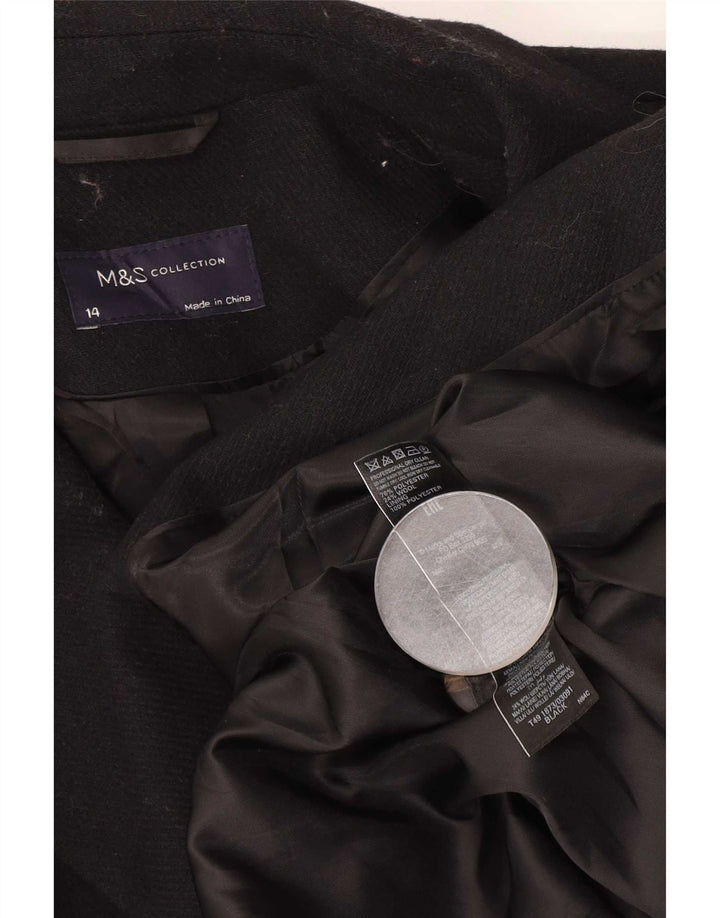Marks & Spencer Dameoverfrakke UK 14 Stor sort polyester
