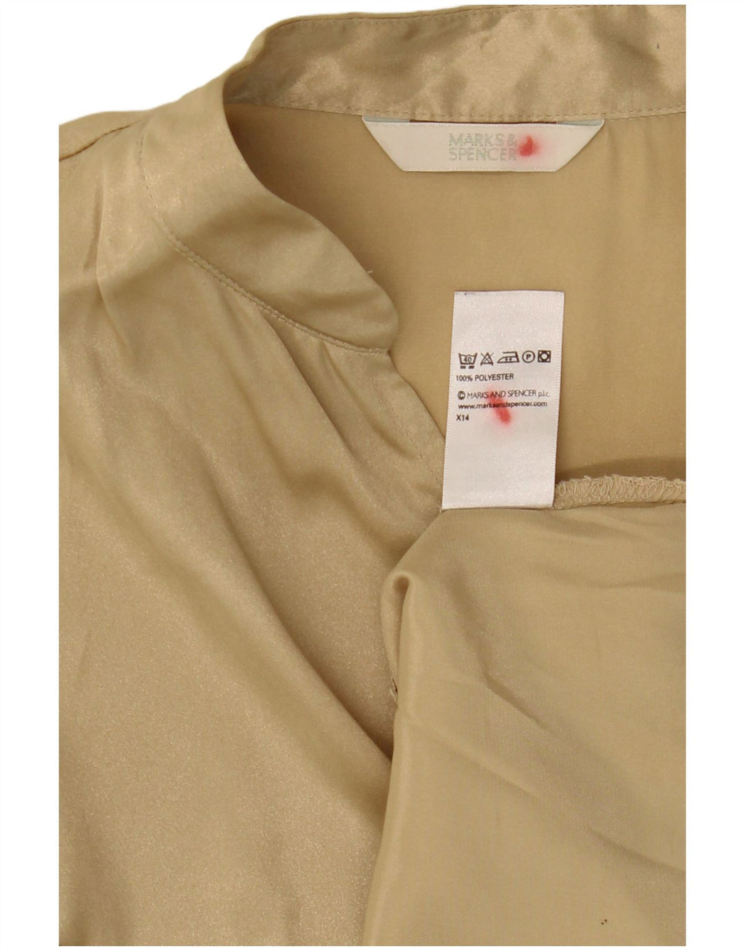Marks & Spencer Dame ærmeløs bluse Top UK 10 Small Gold Polyester