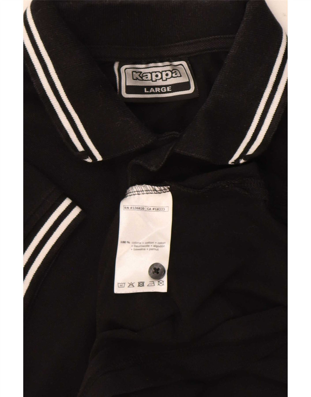 Kappa herre poloshirt stor sort stribet bomuld