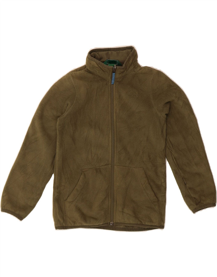 L.L.BEAN Girls Fleece Jacket 6-7 Years Khaki Polyester Vintage L.L.Bean and Second-Hand L.L.Bean from Messina Hembry 