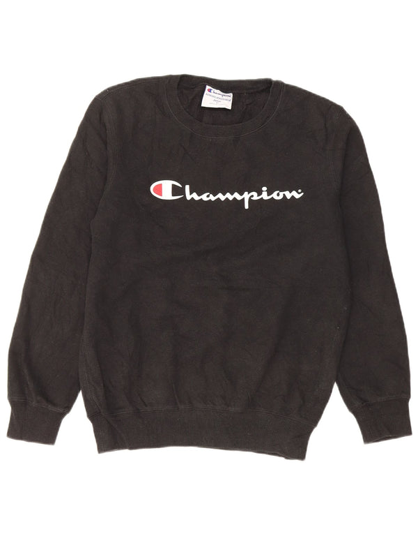 Champion Boys Grafisk Sweatshirt Jumper 11-12 år Sort Bomuld