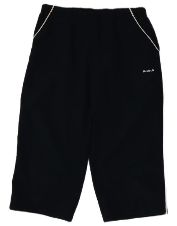 Reebok Dame Capri Træningsdragt Bukser UK 14 Medium Navy Blue Polyester