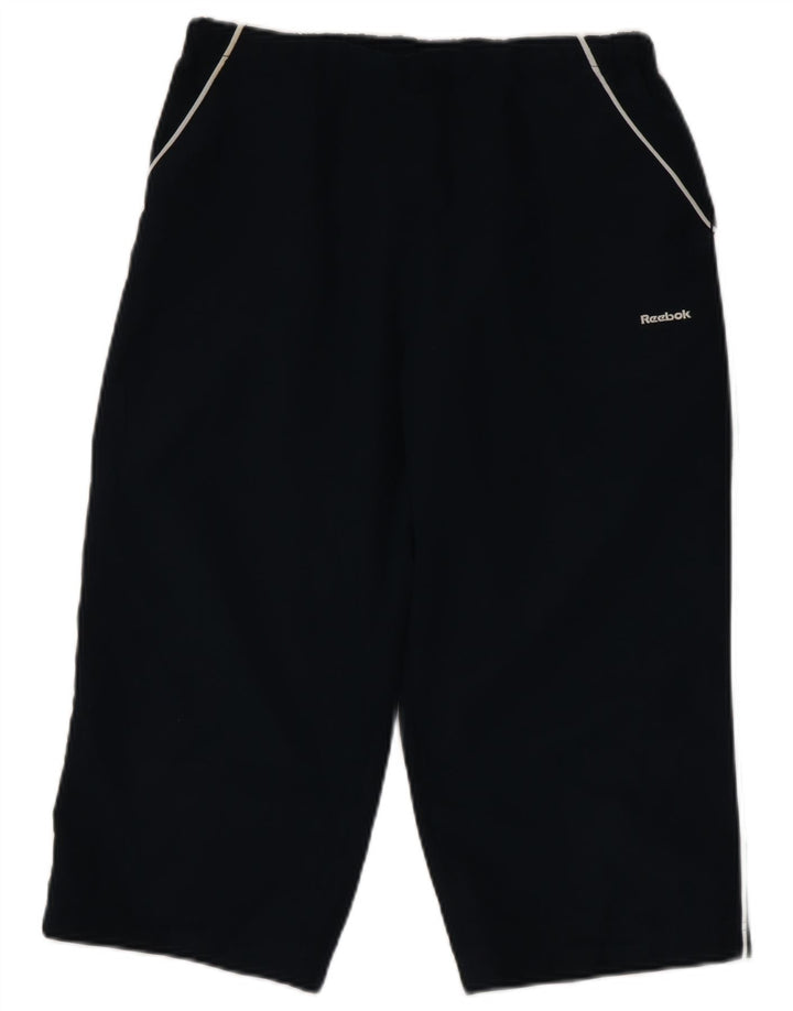 Reebok Dame Capri Træningsdragt Bukser UK 14 Medium Navy Blue Polyester