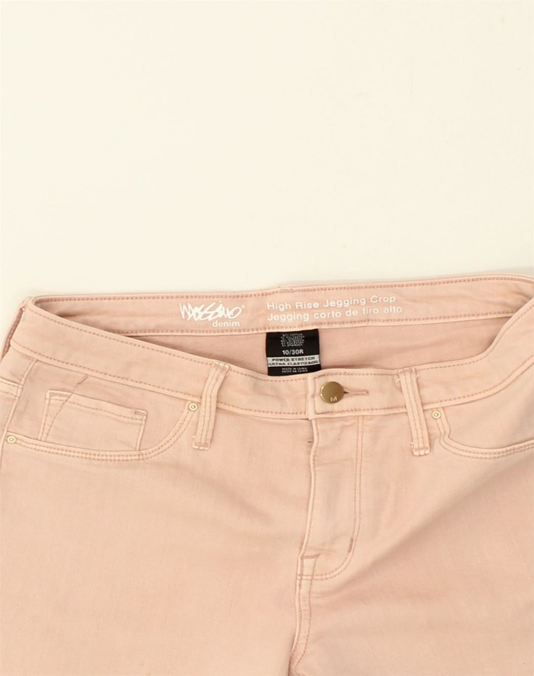 MOSSIMO Womens High Waist Crop Jegging Jeans W30 L27 Beige Cotton | Vintage Mossimo | Thrift | Second-Hand Mossimo | Used Clothing | Messina Hembry 