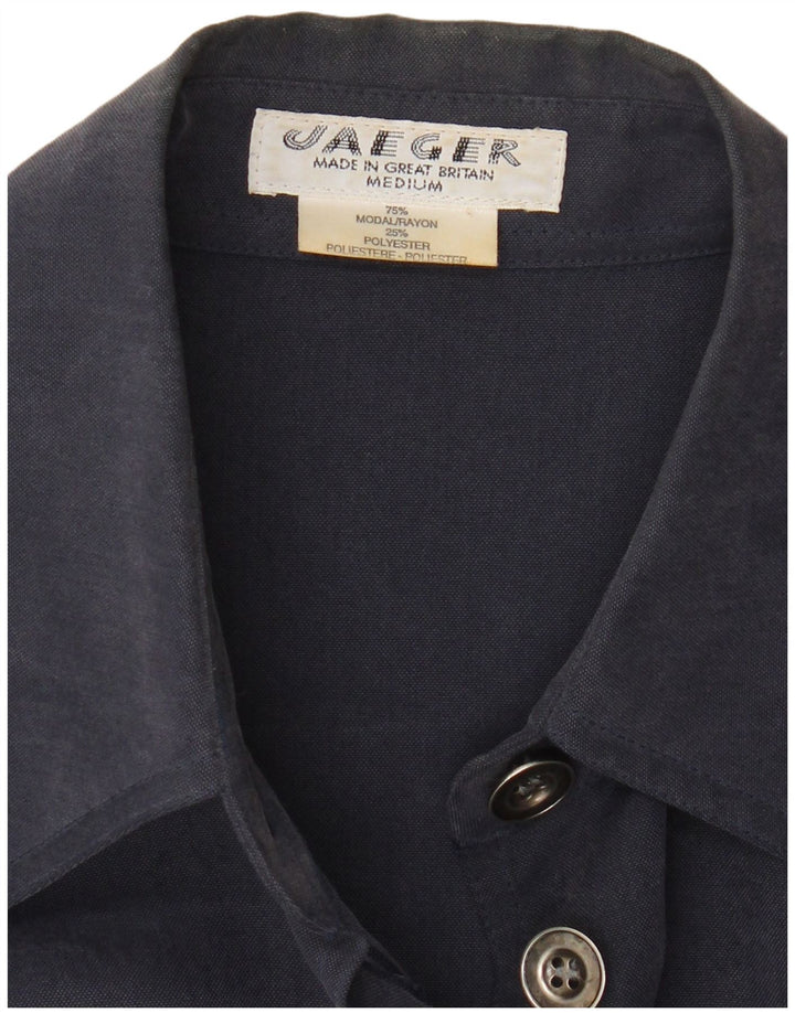 Jaeger Dame Overfrakke UK 14 Medium Navy Blue Modal