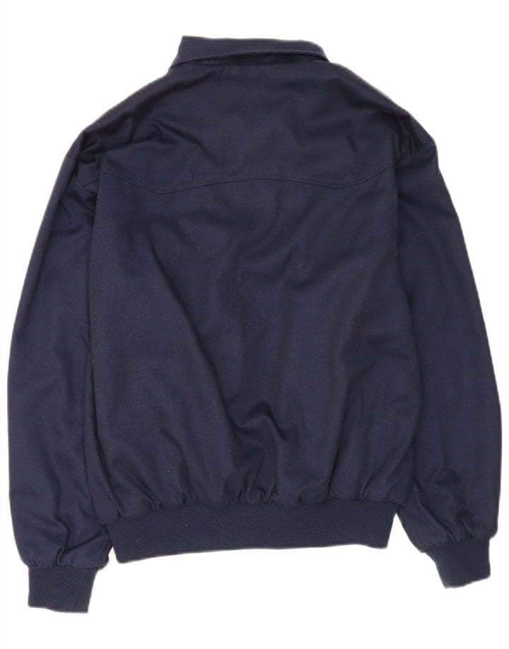 Vintage Bomber Jacket til mænd UK 36 Small Navy Blue Polyester