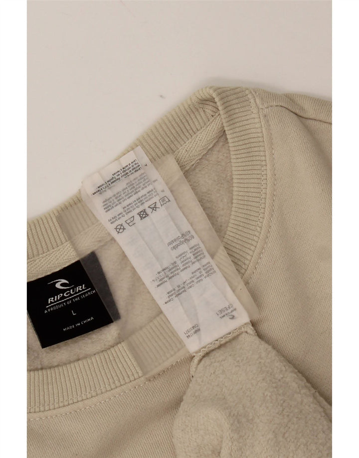 Rip Curl Herre Sweatshirt Jumper Stor Beige Bomuld