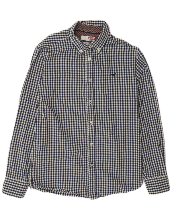 Mustang Herre Slim Fit skjorte Medium Marineblå Gingham Cotton