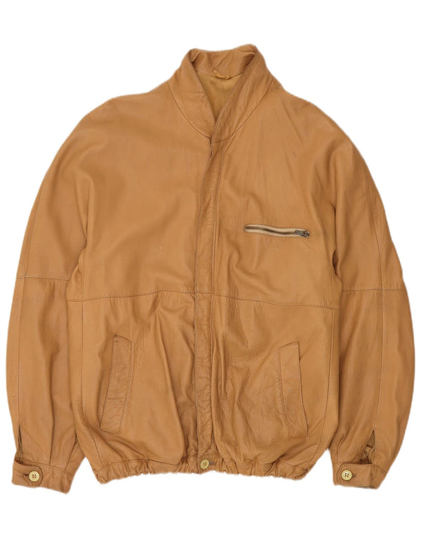 Essebi Herre Bomber Læderjakke IT 56 3XL Beige Læder