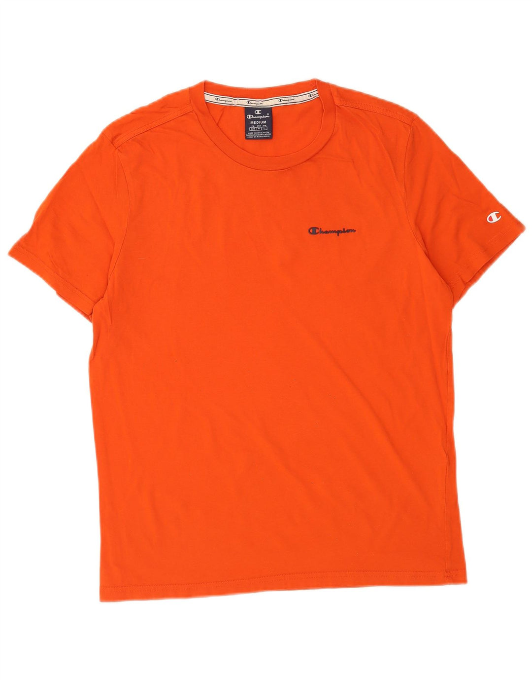 Champion Herre T-Shirt Top Medium Orange Bomuld