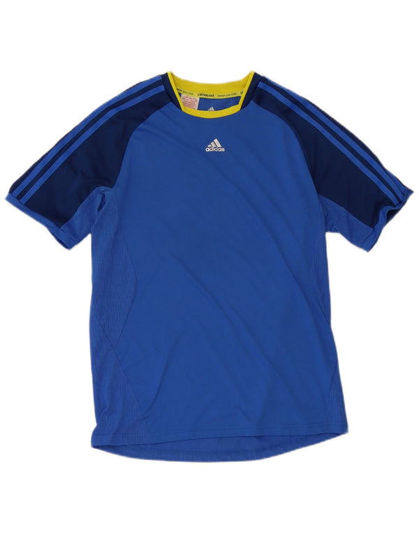 Adidas Boys Climacool T-Shirt Top 15-16 år Blå Colourblock Polyester