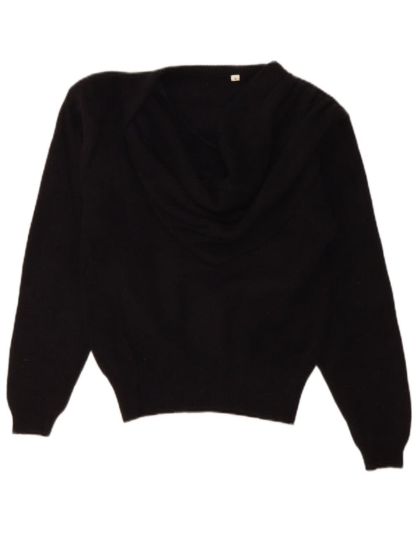 Vintage Dame V-hals sweater UK 10 Small Black
