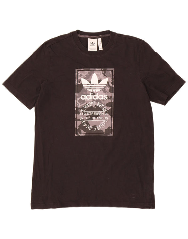Adidas Herre grafisk T-shirt Top Medium Sort Bomuld