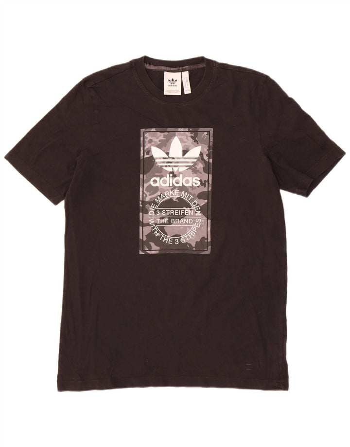 Adidas Herre grafisk T-shirt Top Medium Sort Bomuld