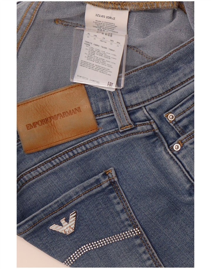 EMPORIO ARMANI Kvinder Cropped Jeans W31 L25 Blå Lyocell
