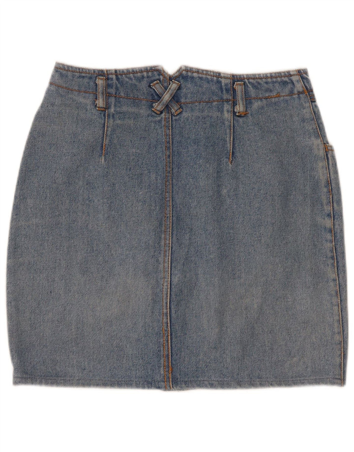 Vintage Dame Mini Denim Nederdel W26 Lille Blå