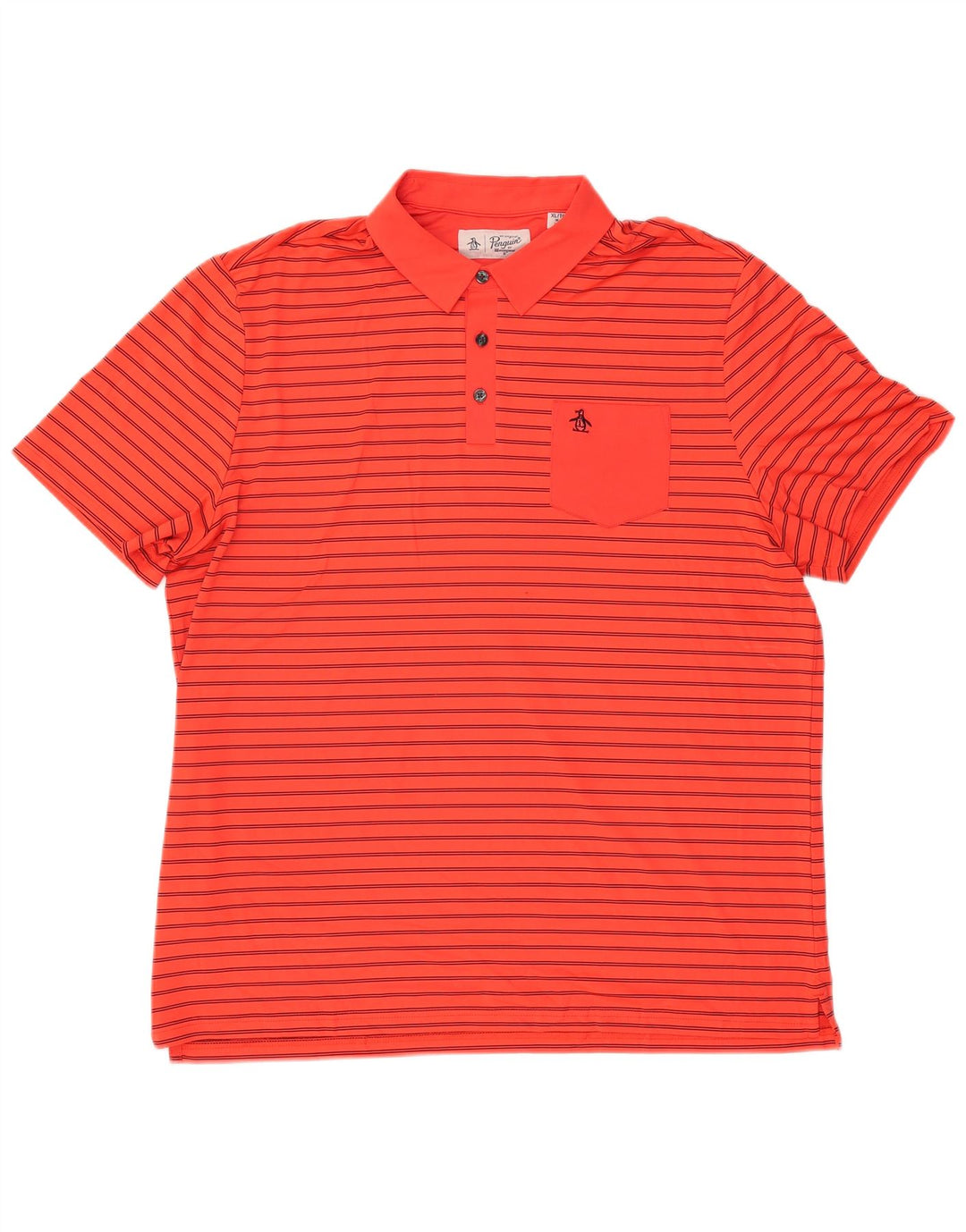PENGUIN Polo Shirt til mænd XL Rødstribet polyester