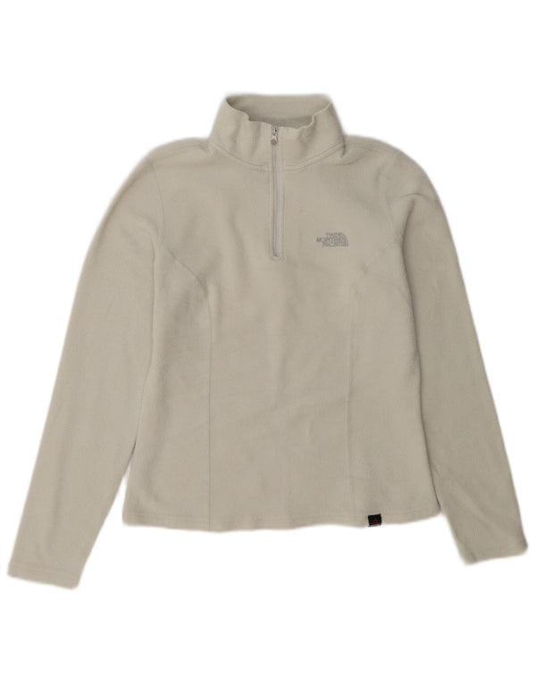The North Face Fleece Jumper med lynlås til kvinder UK 6 XS Off White Polyester