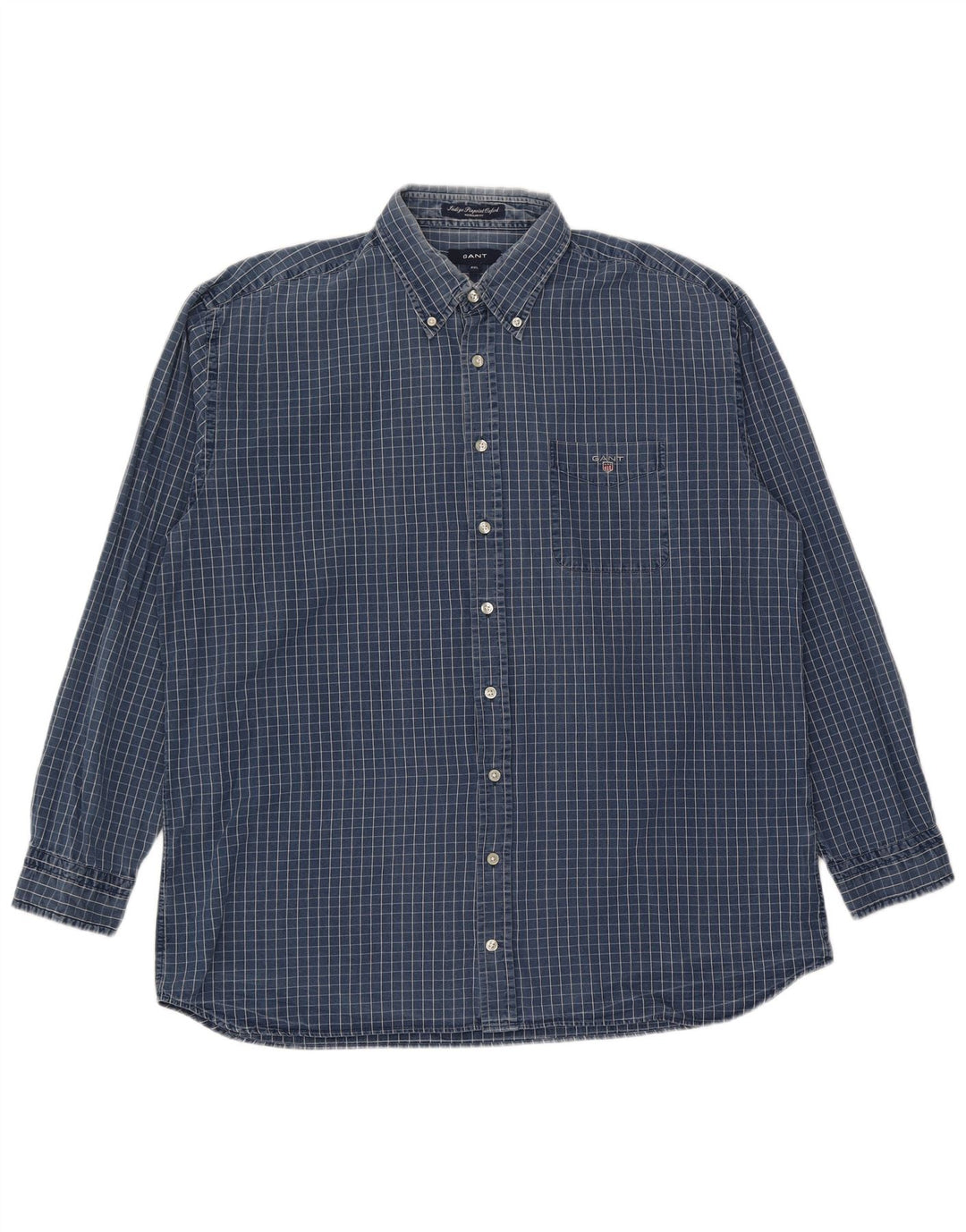 Gant herre Regular Fit skjorte 2XL blå ternet bomuld
