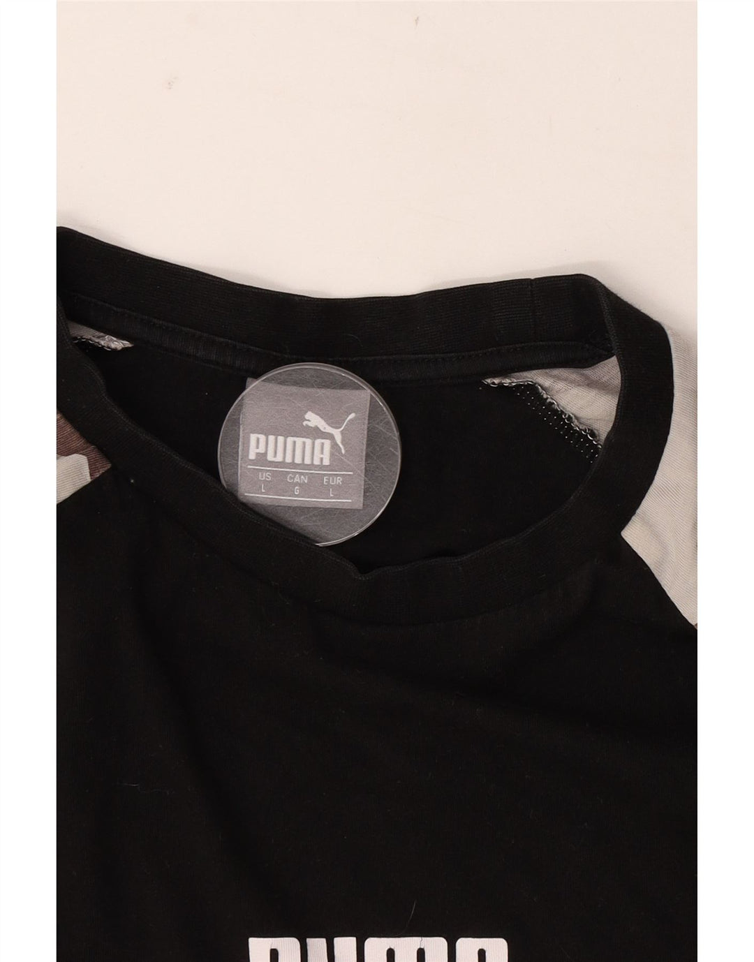 Puma Herre Grafisk T-Shirt Top Stor Sort Camouflage