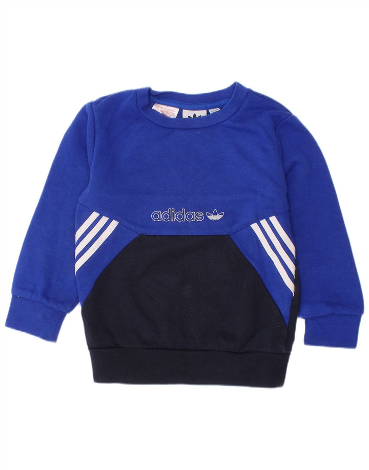 ADIDAS Grafisk Sweatshirt-trøje til baby drenge 18-24 måneder Blå Colourblock