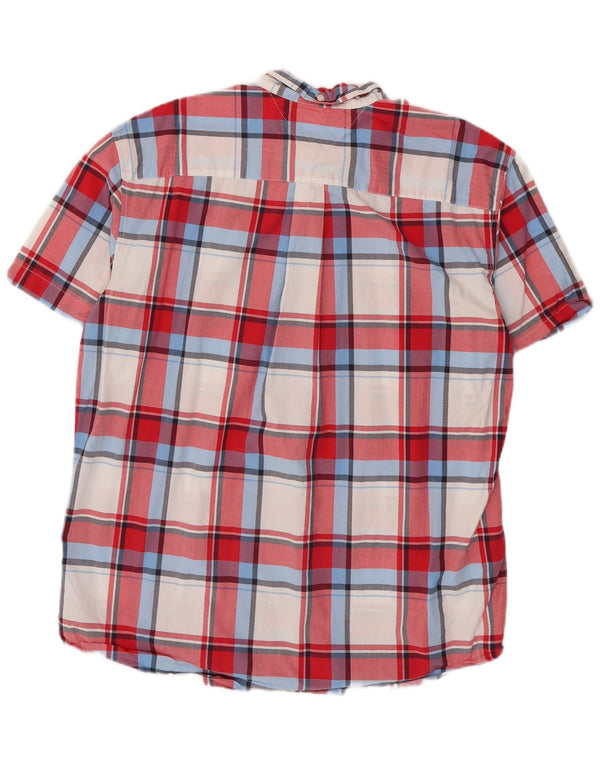 Tommy Hilfiger Kortærmet Herre Klassisk Fit skjorte XL Rød Plaid Bomuld