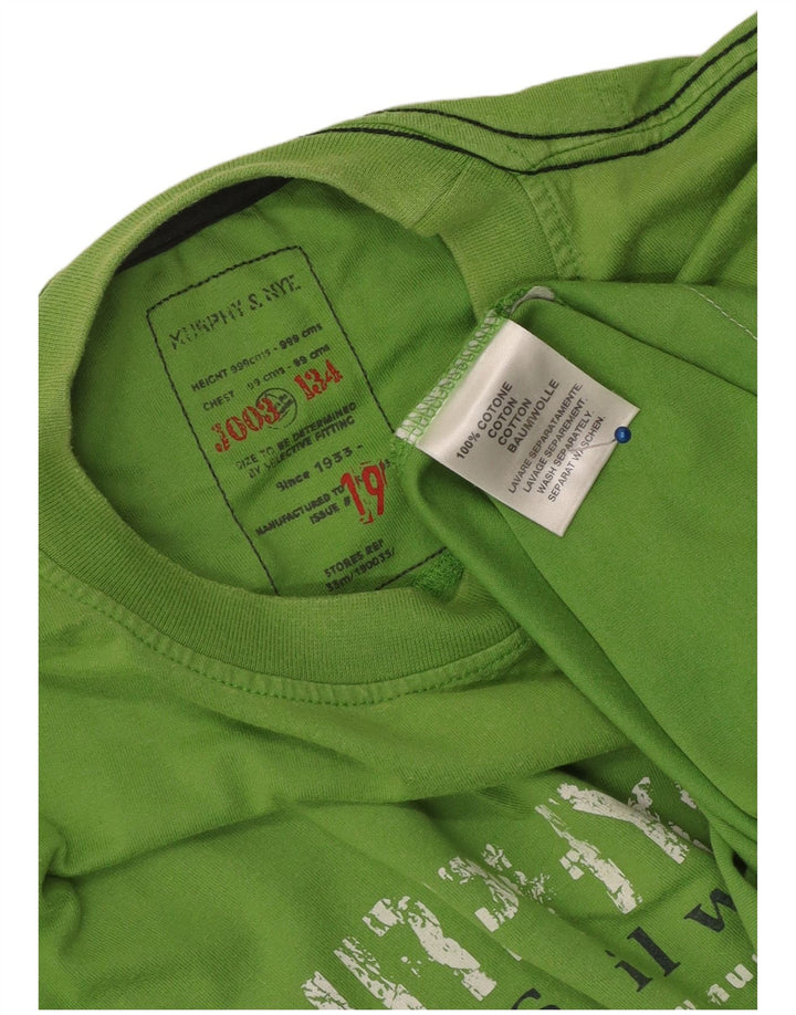 Murphy & Nye Herre grafisk T-shirt top mellemgrøn bomuld