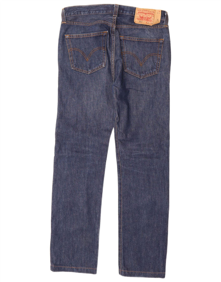 Levi's Herre 501 Straight Jeans W31 L34 Marineblå Bomuld