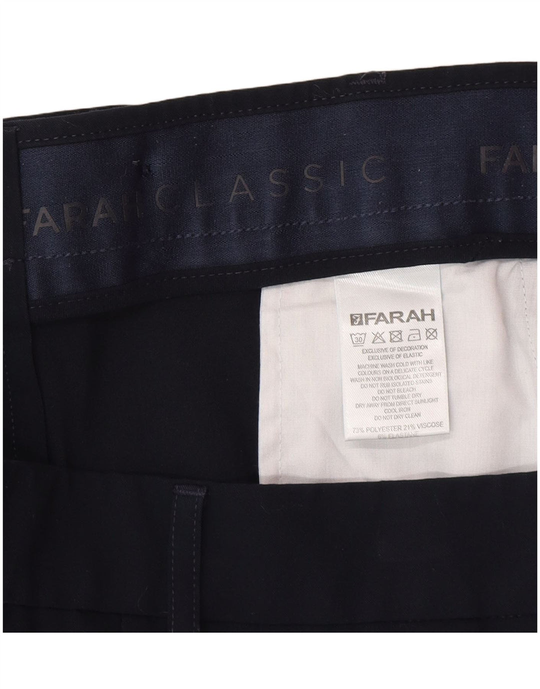 Farah Straight Casual Bukser til mænd W34 L29 Marineblå polyester