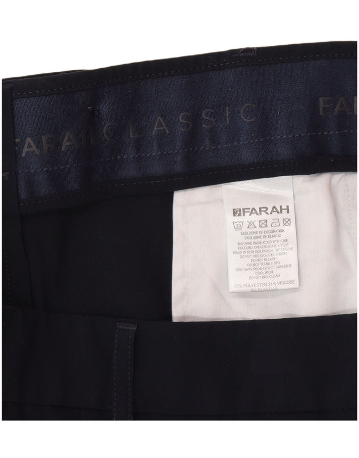 Farah Straight Casual Bukser til mænd W34 L29 Marineblå polyester