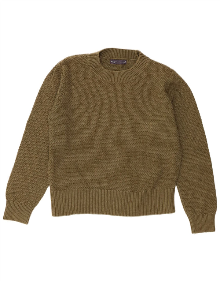 Marks & Spencer Dame sweater med rund hals DK 12 Medium Khaki Bomuld