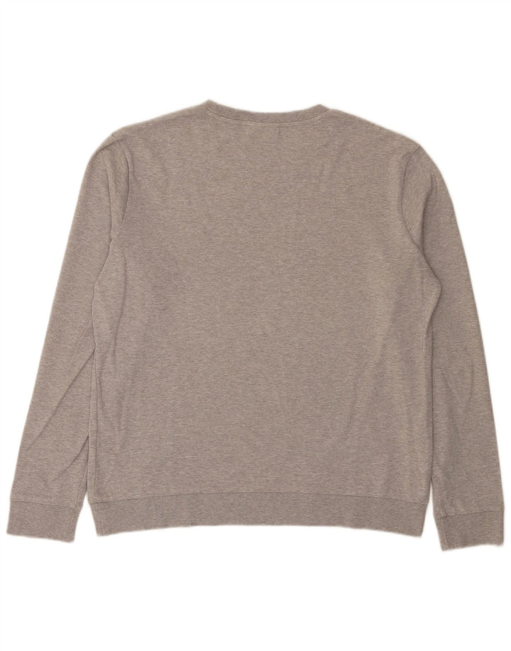 Hugo Boss Herre Grafisk Sweatshirt Jumper Stor Grå Bomuld