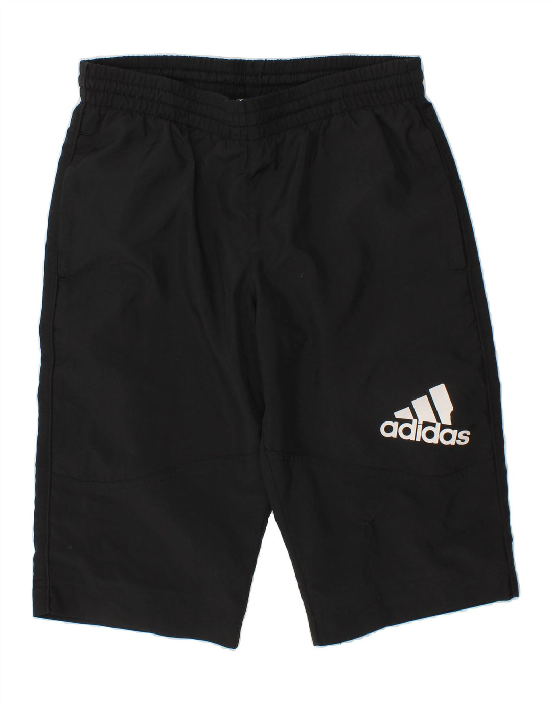 ADIDAS Boys Graphic Sport Shorts 7-8 Years Black Polyester Vintage Adidas and Second-Hand Adidas from Messina Hembry 