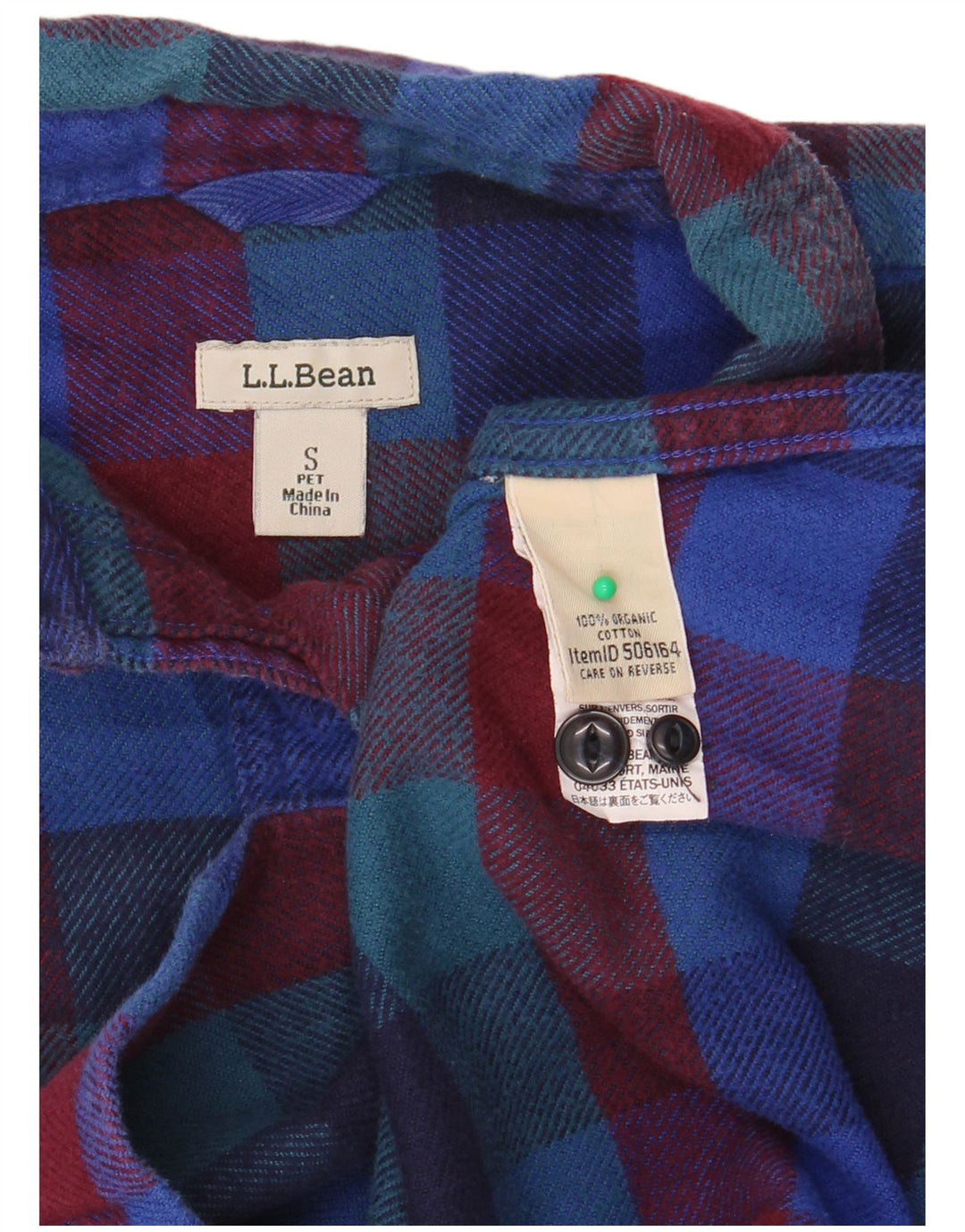L.L.BEAN Dame oversized flannel skjorte UK 10 Lille flerfarvet plaid