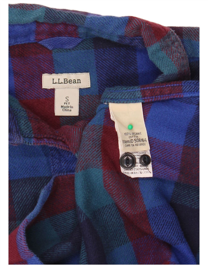 L.L.BEAN Dame oversized flannel skjorte UK 10 Lille flerfarvet plaid