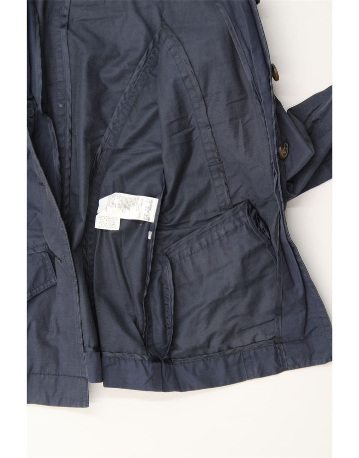 BENETTON Womens Military Jacket IT 40 Small Navy Blue Cotton Vintage Benetton and Second-Hand Benetton from Messina Hembry 