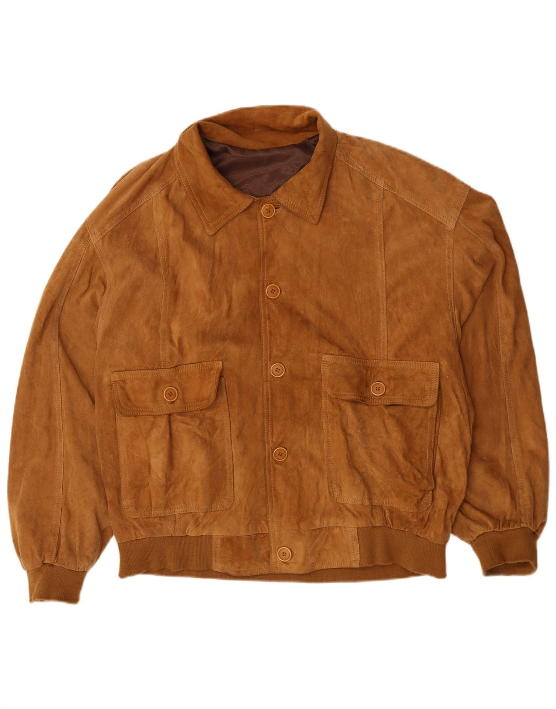 Vintage herre ruskind bomberjakke UK 44 2XL Brun