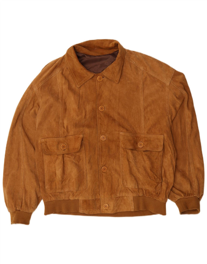 Vintage herre ruskind bomberjakke UK 44 2XL Brun
