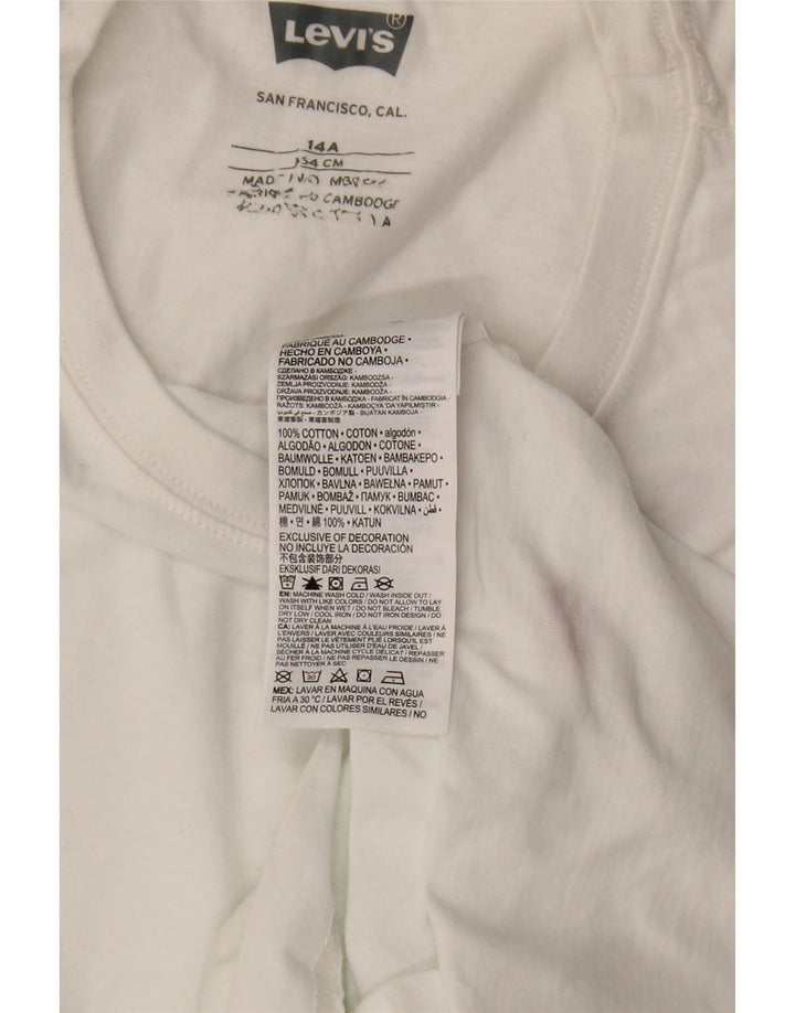 LEVI'S Boys T-Shirt Top 13-14 År Hvid Bomuld