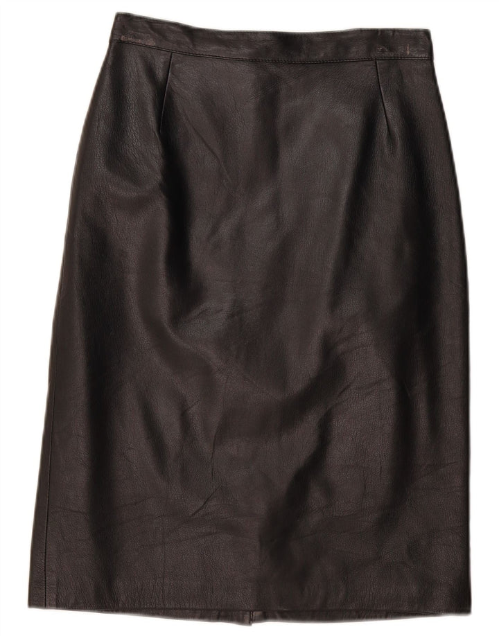 VINTAGE lædernederdel til kvinder IT 44 Medium W28 sort læder