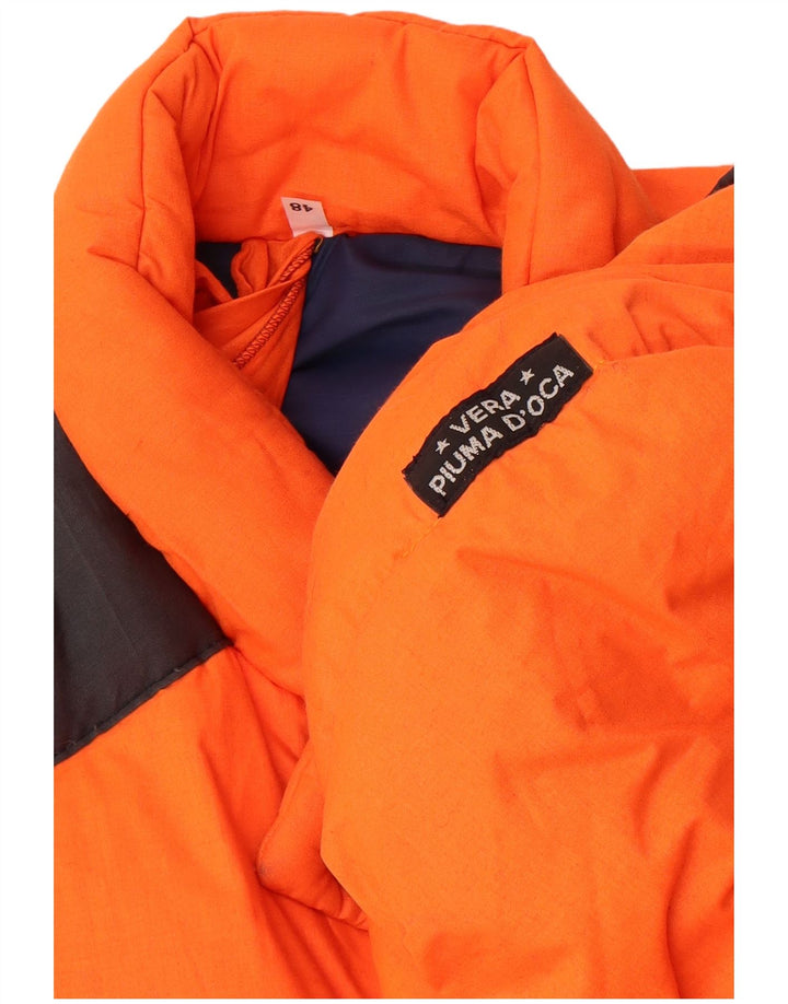 Vintage Skijakke med hætte til mænd IT 48 Medium Orange Polyester