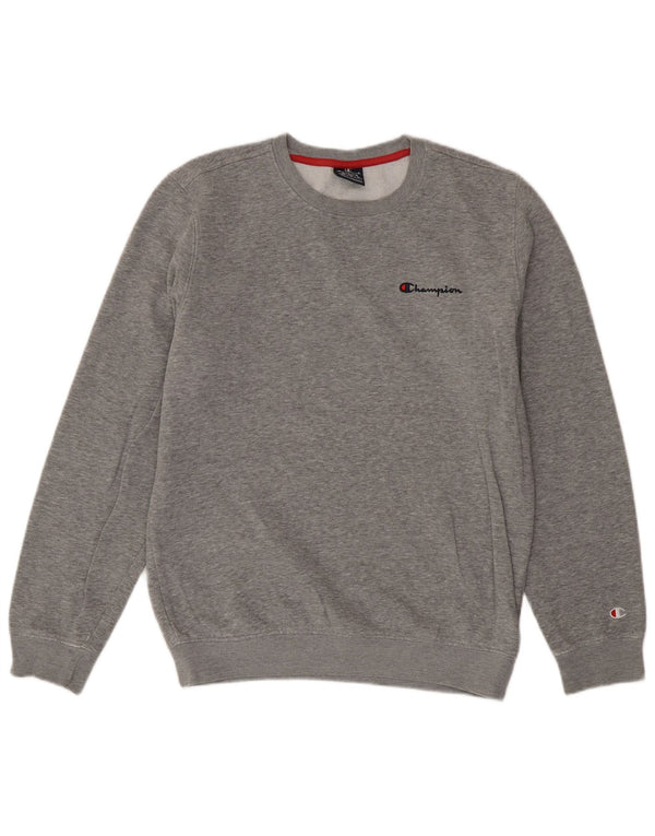 Champion Herre Sweatshirt Jumper Medium Grey Flecked Bomuld