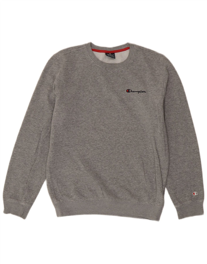 Champion Herre Sweatshirt Jumper Medium Grey Flecked Bomuld